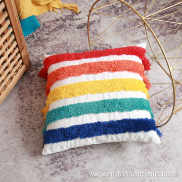 Amazon Tufted Rainbow Throw Pillow